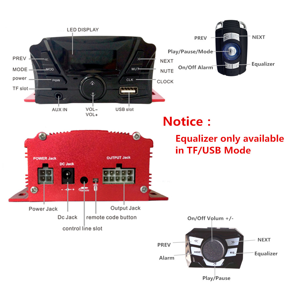 12V 4 Channel UTV ATV Golf Car - Audio Music Mp3 ulasan dan harga