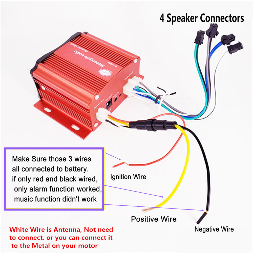 12V 4 Channel UTV ATV Golf Car - Audio Music Mp3 ulasan dan harga