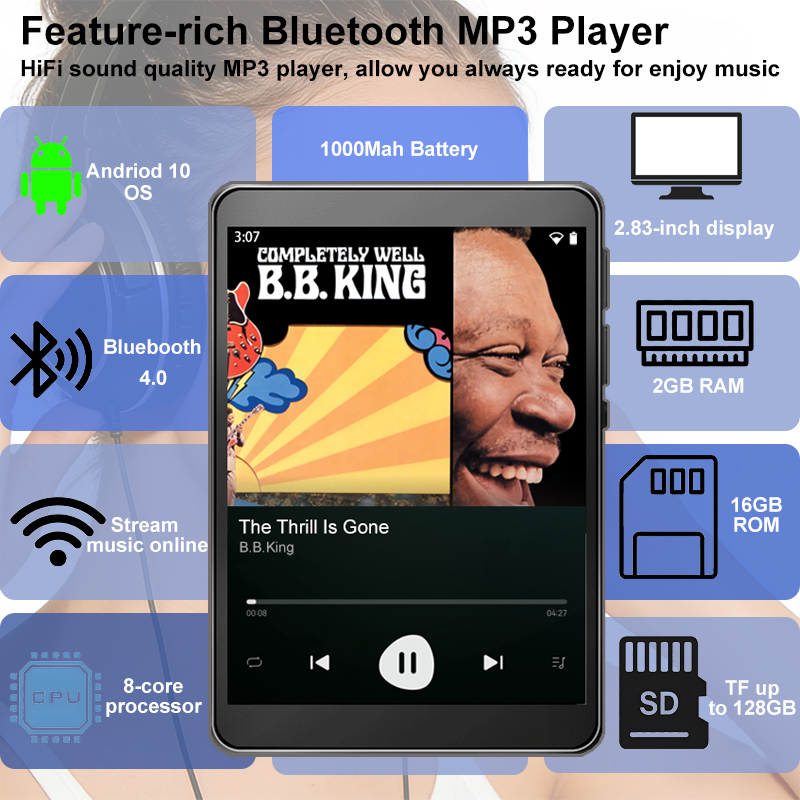 WiFi MP3 Player Andriod 10 Spo - Audio Music To Download ulasan dan harga